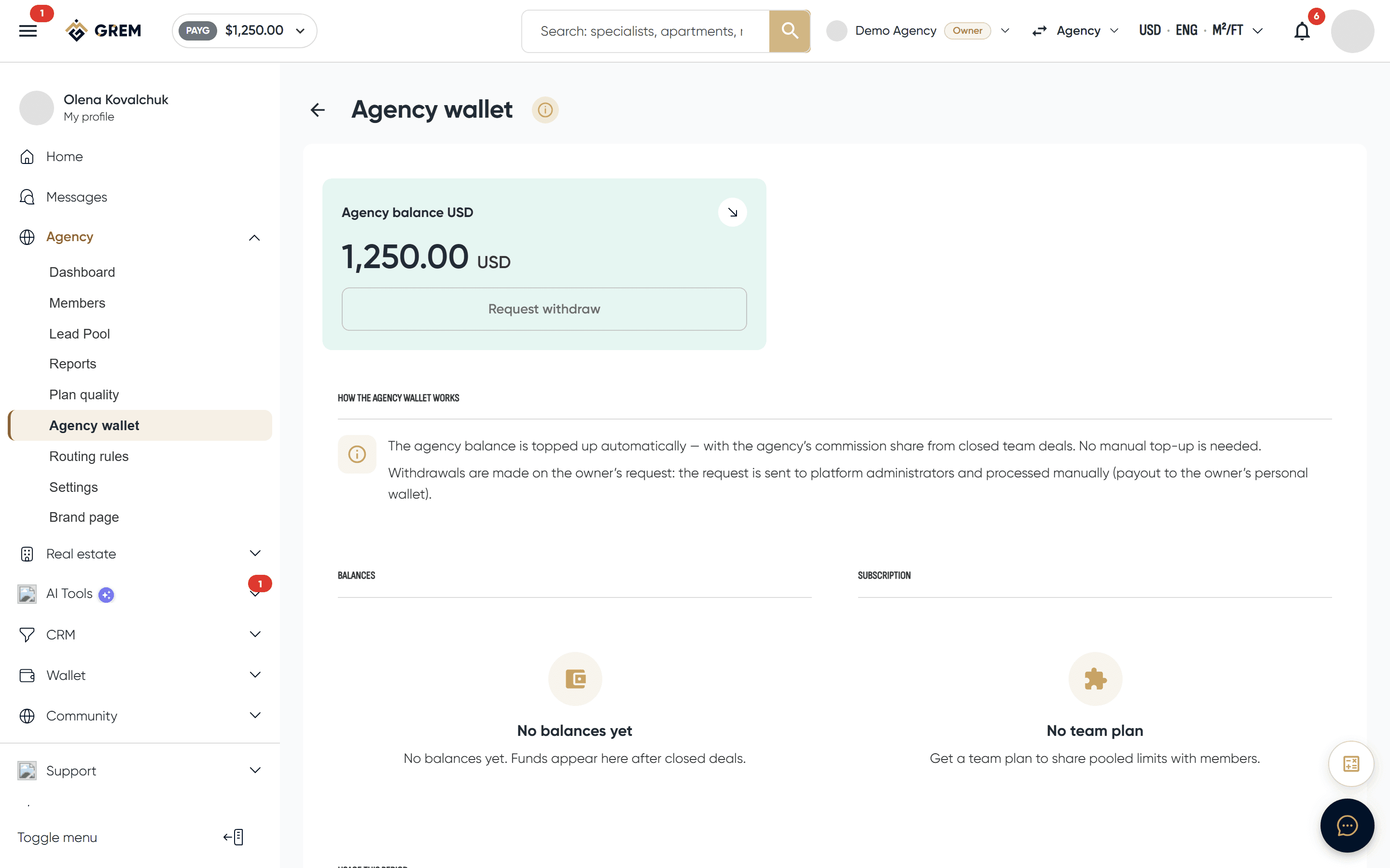 The shared agency wallet