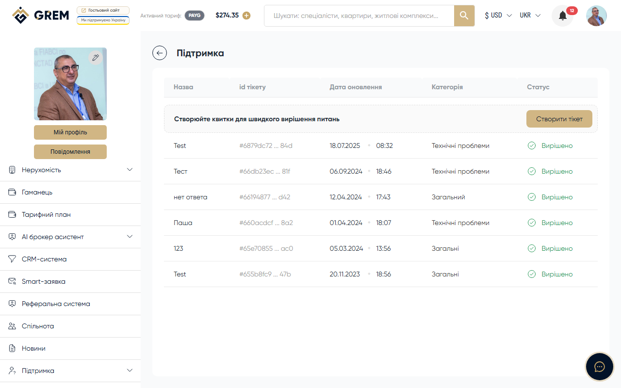 Центр підтримки GREM Capital
